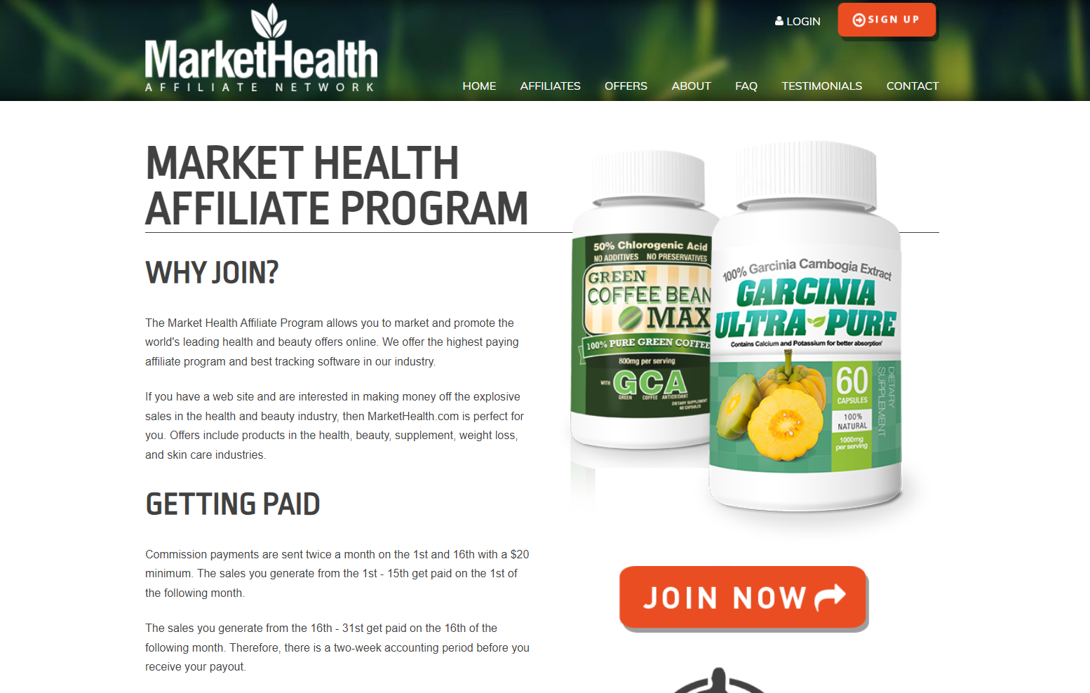 Market Health: Specializes in health products like supplements and skincare with high commissions